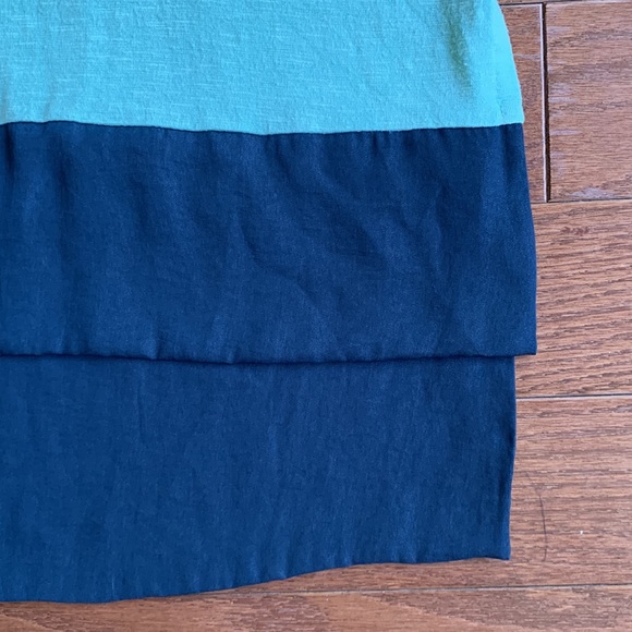 Dolan Scoop Neck Longline Mint Green & Navy Short Sleeve Tee Size Small - Picture 2 of 11